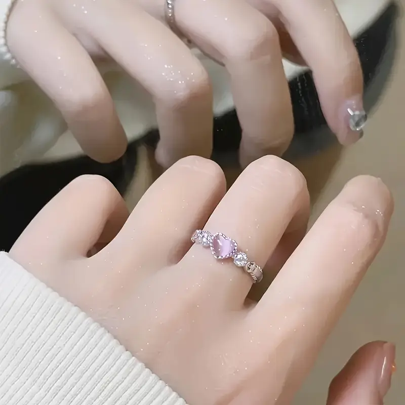 Adjustable, Elegant & Cute Heart-Shaped Adjustable Ring For Girls