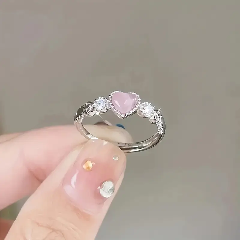 Adjustable, Elegant & Cute Heart-Shaped Adjustable Ring For Girls
